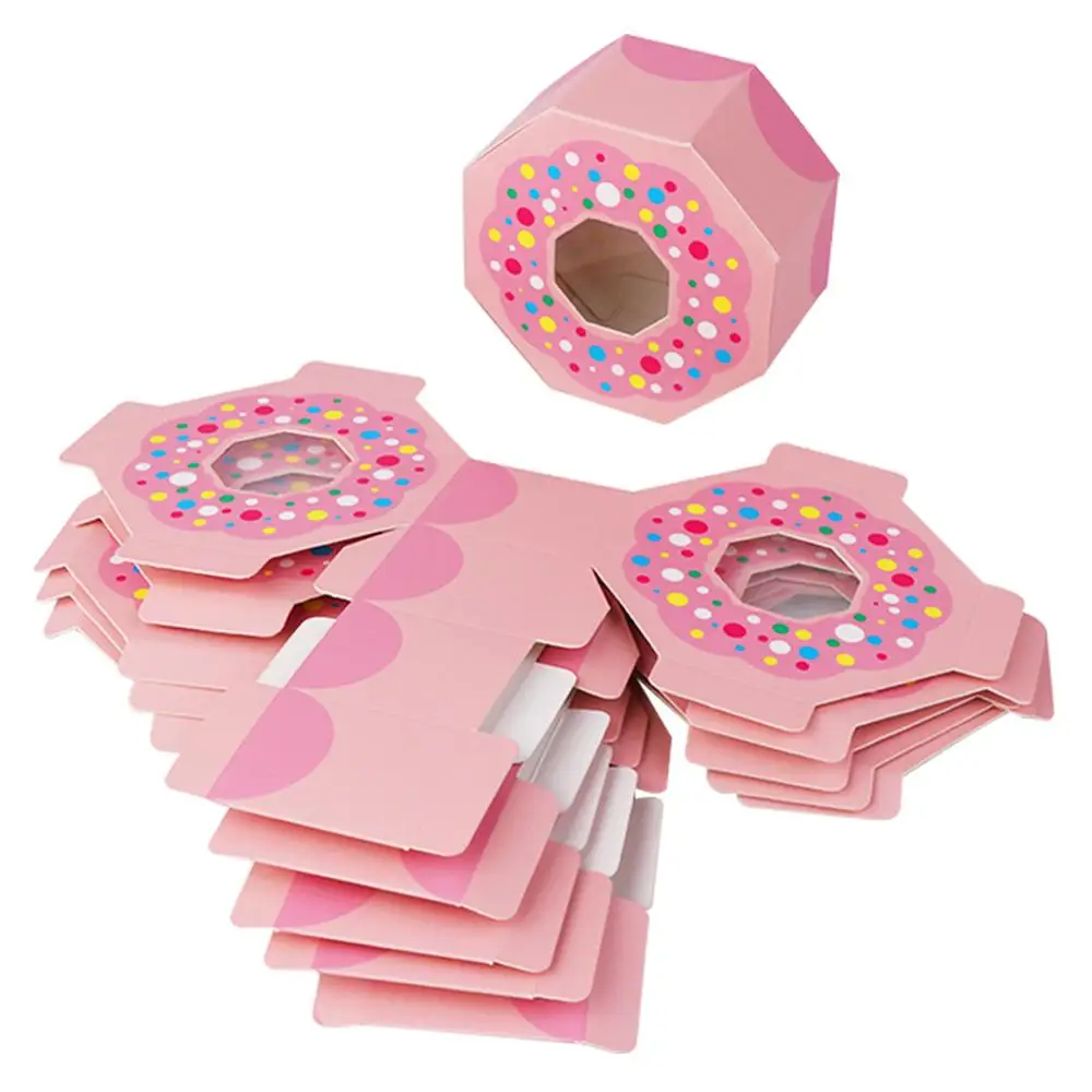 OurWarm 50 шт. коробки с пончиком для дня рождения розовый шестиугольный бумажный коробка для шоколада и сладостей Goodies мешочки для вечеринки перед рождением ребенка пончик вечерние поставки