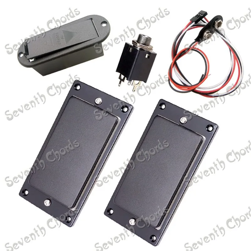 

A Set of 2Pcs No Holes Closed Cover Active Humbucker Pickup for Electric Guitar With Battery Box guitar accessories