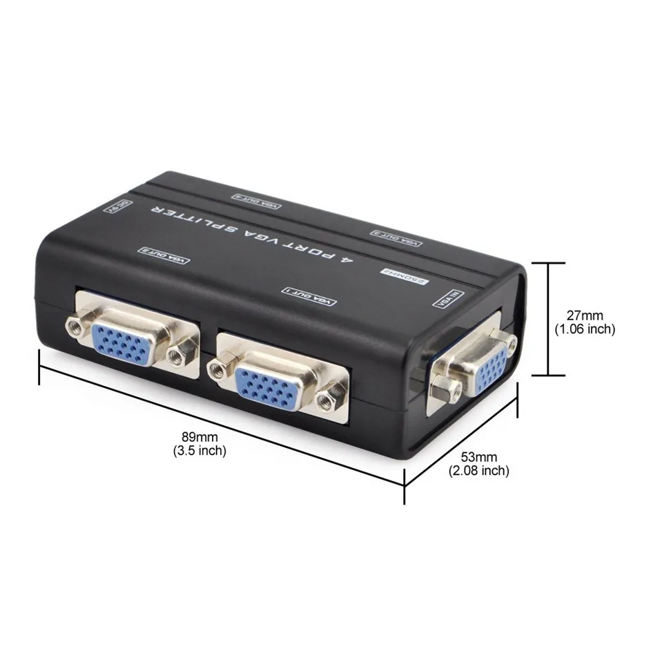 4 Порты и разъёмы VGA Видео сплиттер 1x4 250 МГц дистрибьютор 1 в 4 Out Дубликатор duplo и мультиплер поддержка широкоэкранного ЖК-дисплей мониторов MT-VIKI 2504AS