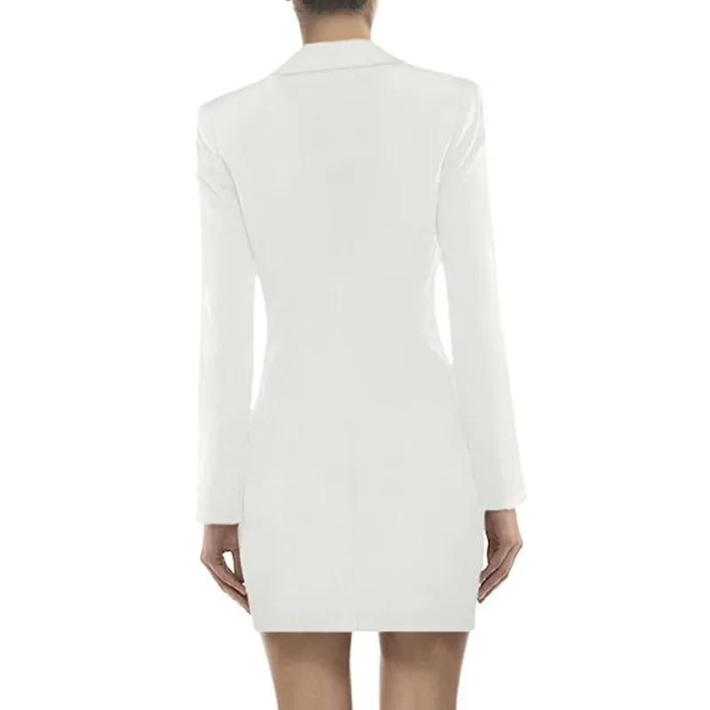 Mode Bouton V Formelle Noir Dame Manches Pour Beateen À De Femmes Unique 2018 Costumes blanc Blazers Cou Nouveau Longues qwFRxvEzx