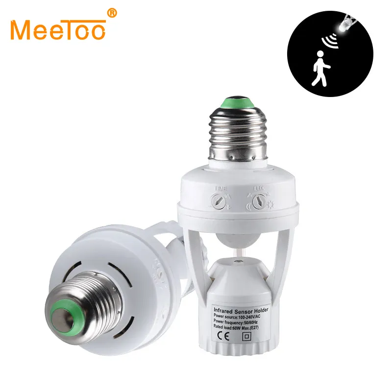Motion Sensor Light 100-240v Motion Detector E27 Base Lamp Holder With Light Control Smart Switch Socket Adapter - Switches - AliExpress