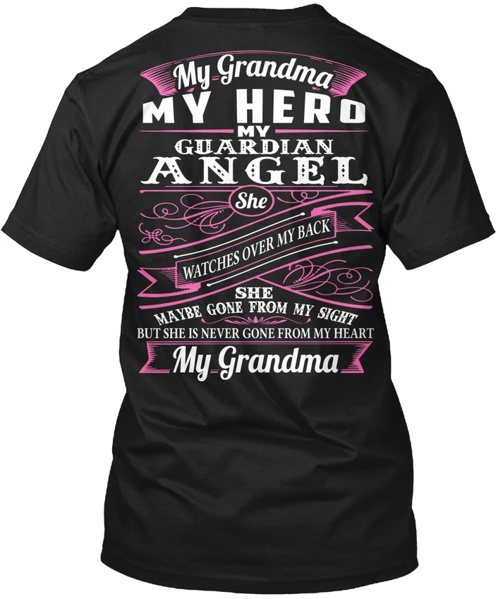 Grandma My Guardian Angel Hero She Watches Over Back Popular Tagless