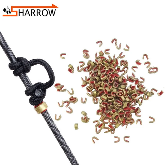 50/100pcs Bow Strings Buckle Clip Nock Set Copper Nocking Point Bow String  Position tool Archery Shooting Accessories