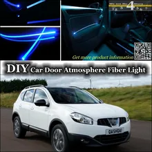 Для Nissan Qashqai/Dualis J10 J11 интерьерный светильник окружающего воздуха, настроенный атмосферный волоконно-оптический ленточный светильник s Дверная панель освещения