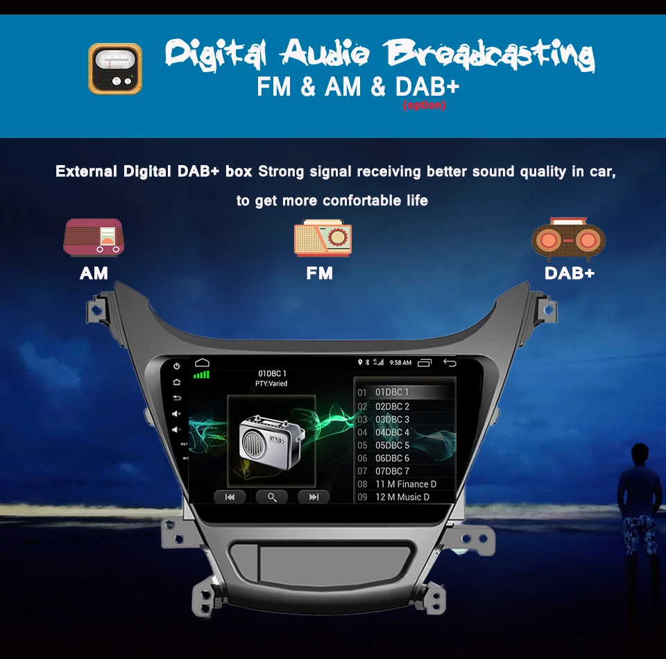 Excellent 4G Lte Android 9.1 4G+64G for HYUNDAI ELANTRA 2014+ Car DVD Player GPS Navi HU Video stereo Radio Tape Recorder Head Unit 12