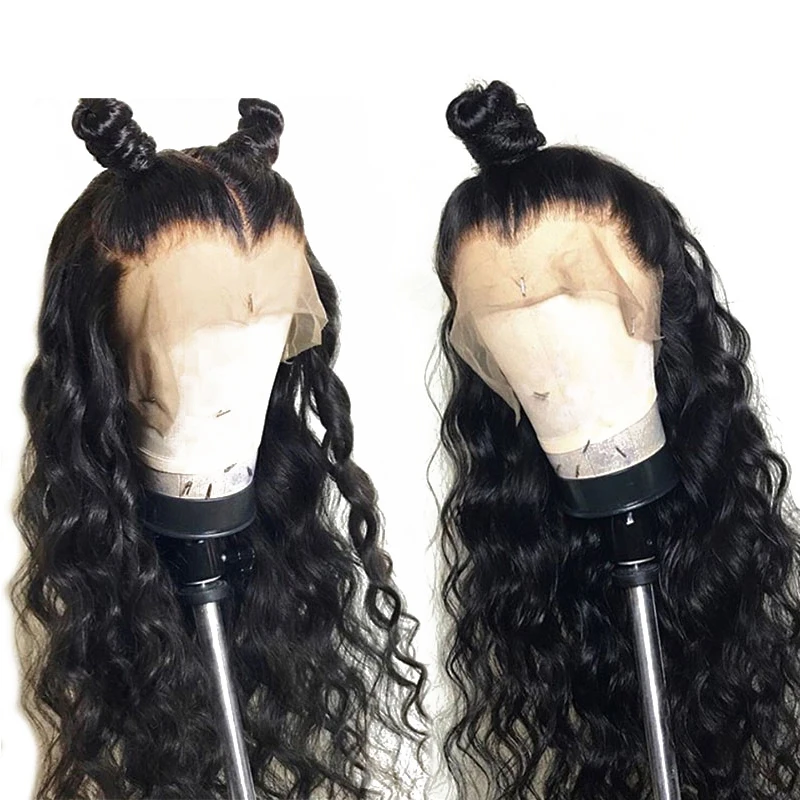 250% Glueless полный парик шнурка Прозрачный глубокая свободная волна бразильские