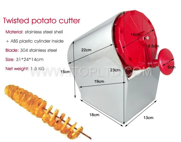 ITOP Бесплатная доставка Нержавеющая сталь руководство витой картофеля резки спирали картофельные Slicer Cutter 3 в 1 Торнадо резки