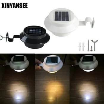 

XINYANSEE -3 leds light sensor control Solar wall lamp Powered Fence Gutter Solar Lights, Outdoor Security Solar Lamps 1 pieces