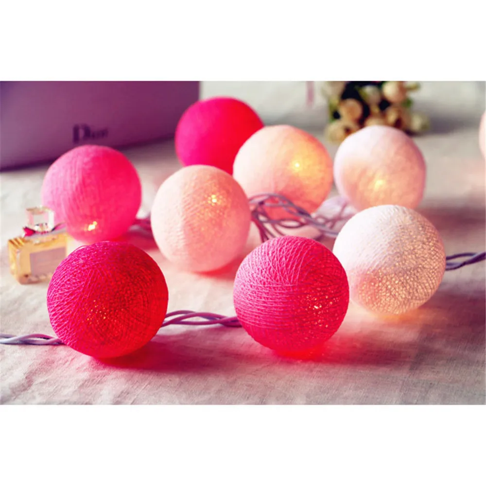 4 Colors 20Pcs/lot Led Cotton Ball String Light LED Garland Fairy Lights Christmas Lights For Party Wedding Bedroom Decoration