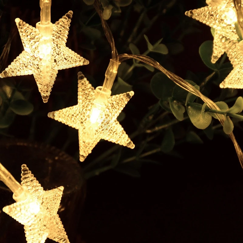 10 20LED сказочные гирлянды в форме звезды Декоративная гирлянда на батарейках для рождественской свадебной вечеринки украшения для дома и сада