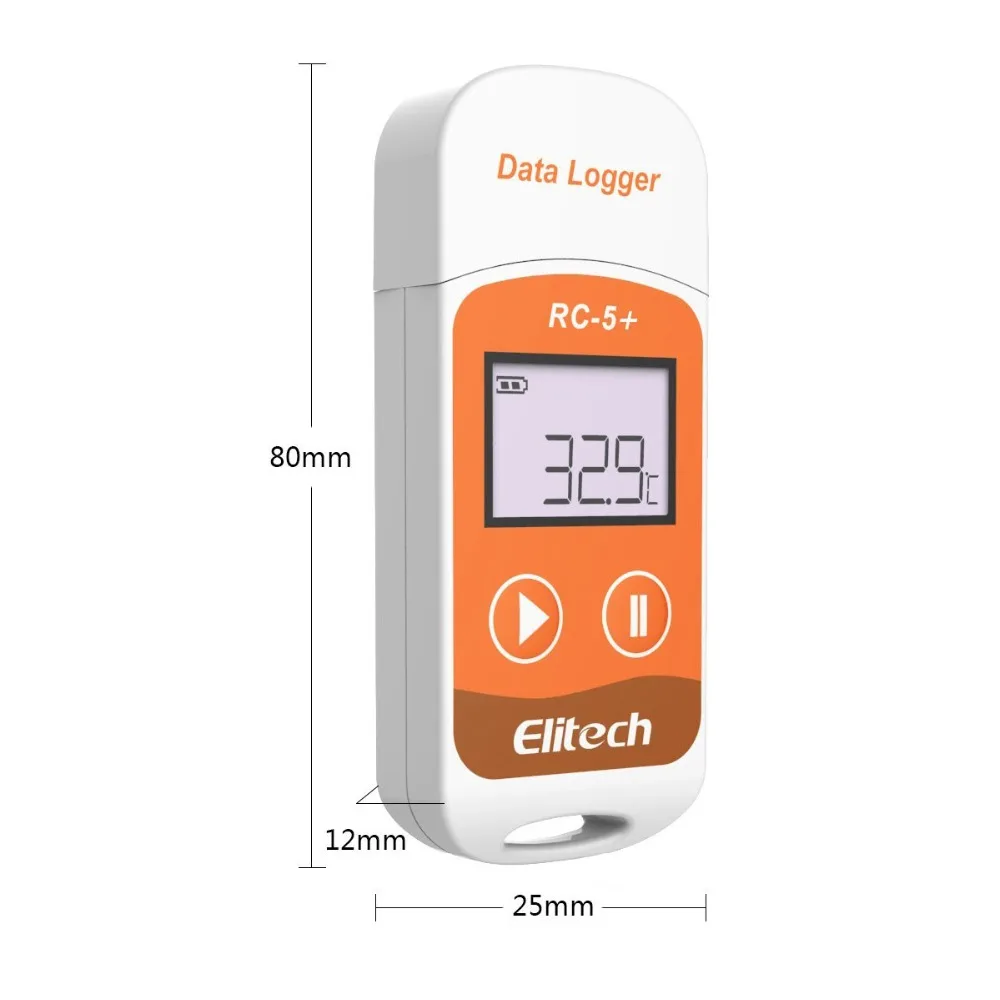 Elitech RC-5+ Высокоточный цифровой USB Регистратор данных температуры обновление для охлаждения, холодильной цепи транспорта, лаборатории и т. Д