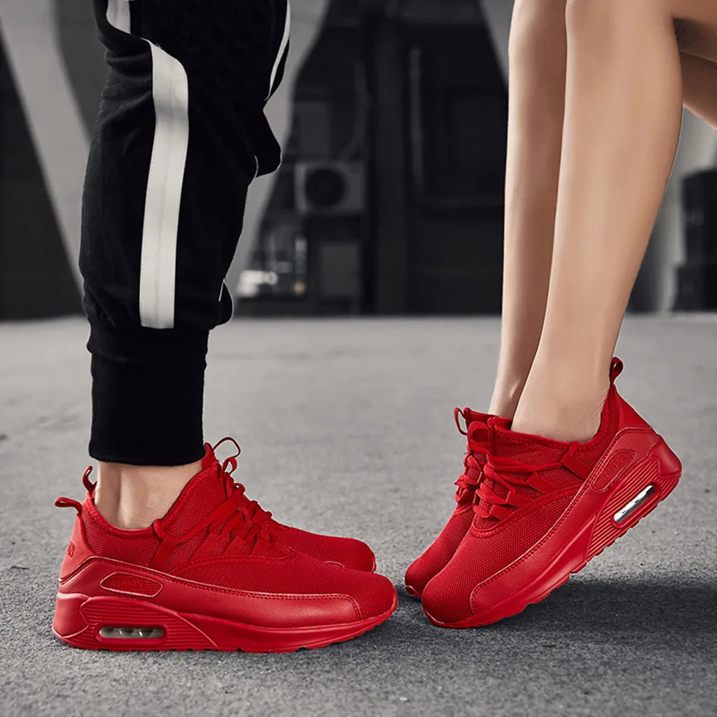 

KANCOOLD women's air cushion cushioning sneakers breathable mesh running shoes fashion outdoor fitness shoes low cut flat laces