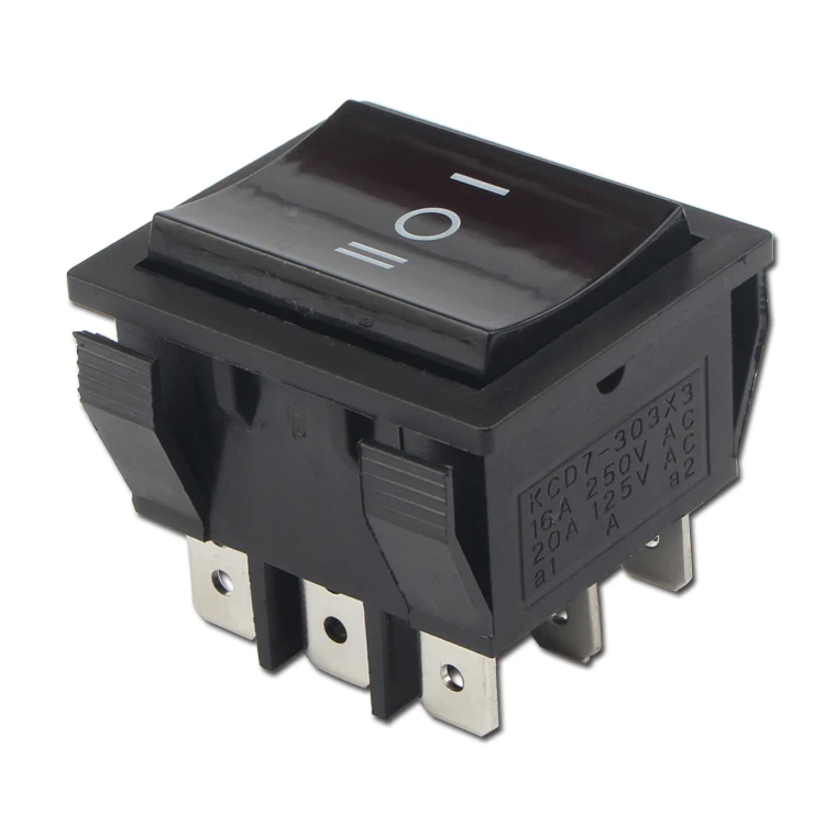 

1PCS KCD7-303 perforate 28 x 31 mm 9 pin ON - OFF - ON boat rocker switch power switch Button switch
