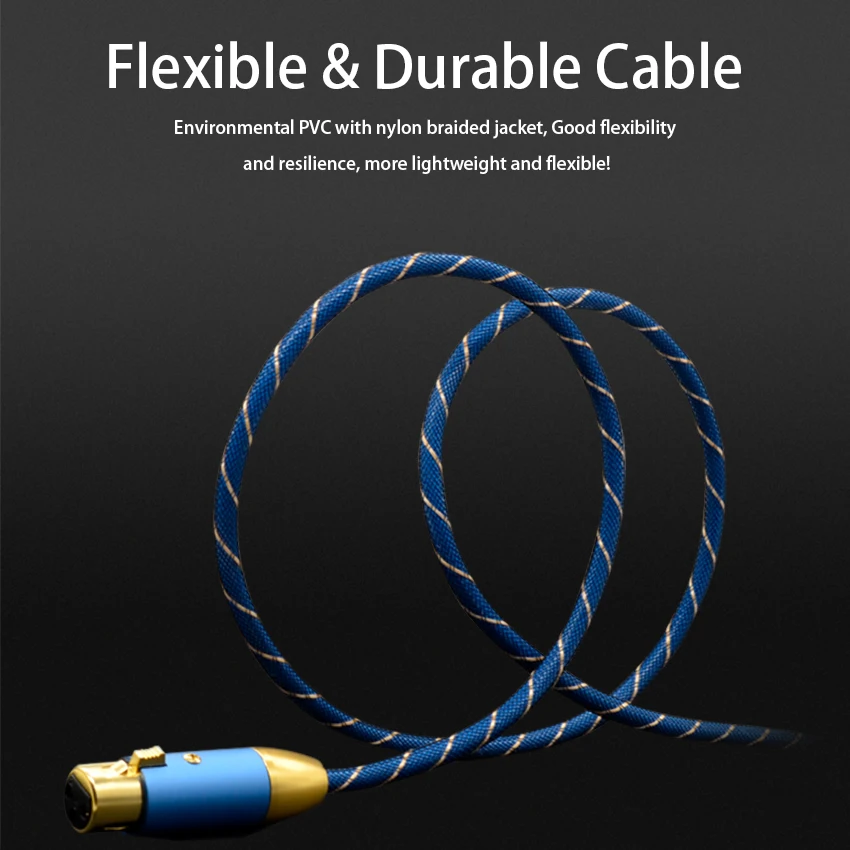 EMK XLR Cable Microphone Audio Sound Cannon Cable XLR Male to Female Extension Aux Cable for Mixer Stereo Camera Amplifier (5)