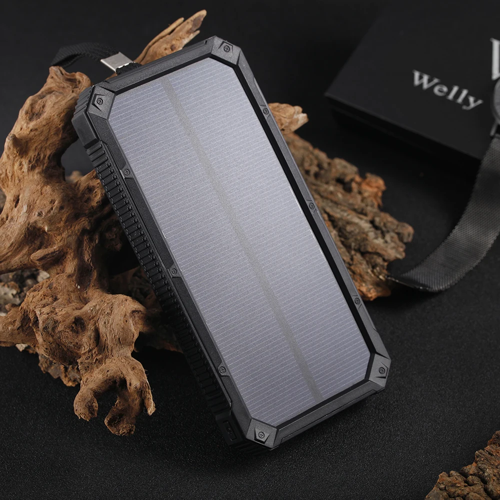 Портативный внешний аккумулятор на солнечной батарее 10000 мАч|mobil pover|10000mah solarbatterie