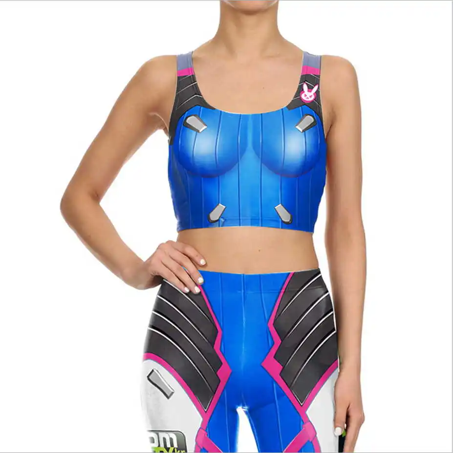 Костюм для косплея из игры OW Sexy D.VA облегающие топы и брюки игр леггинсы с 3d