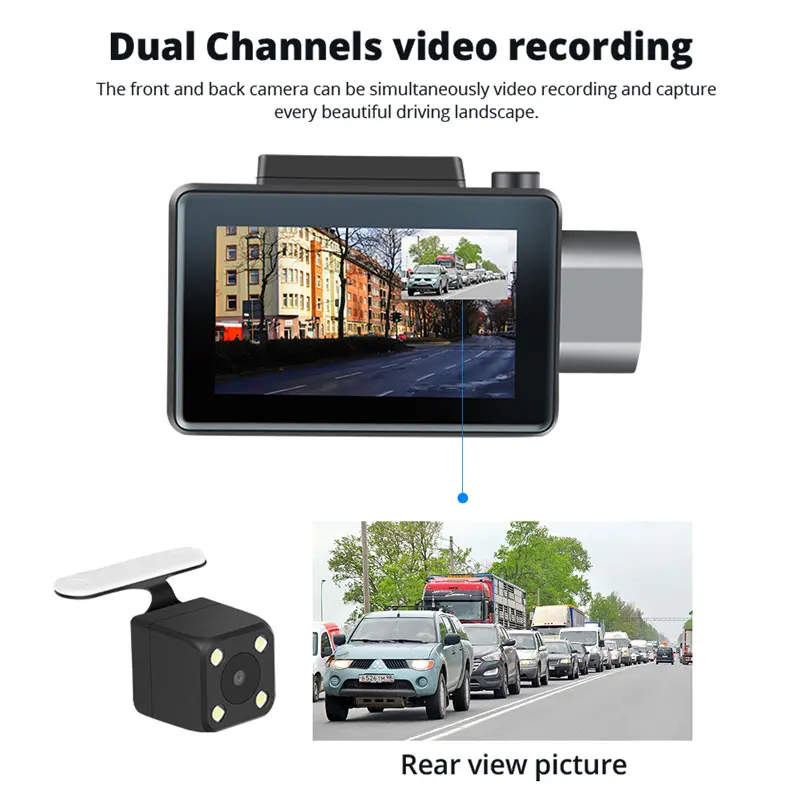 Автомобильный регистратор с камерой 1080P 512 МБ + 4 Гб Android 5 0 3G Wi Fi двумя объективами