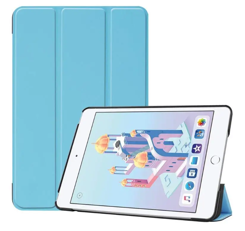 Для Apple iPad 10 2 Smart Cover + закаленное стекло тонкий PU кожаный чехол с функцией сна Magentic