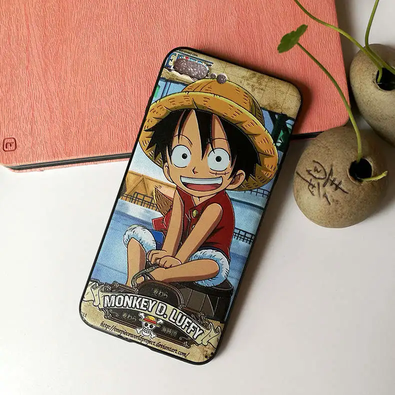 NEWEST High Quality Soft Silk Leather Cover Cartoon One Piece Luffy