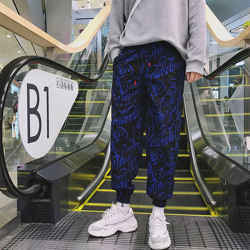 Fashion Casual Men's Trousers Summer And Autumn New S-3XL Printing Loose Sweatpants Three Colors Personality Popularity Youth