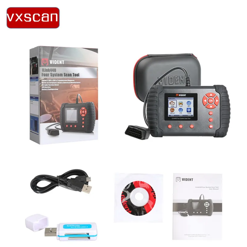 Origional VIDENT iLink440 iLink440 Four System Scan Tool Support Engine ABS Air Bag SRS EPB Reset Battery Configuration