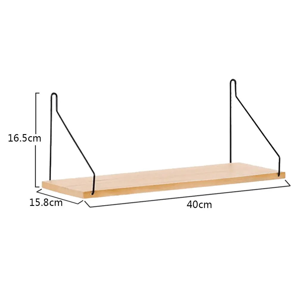 Скандинавские простые деревянные практичные настенные полки из кованого железа слово перегородка доска спальня ТВ настенное крепление дисплей полка