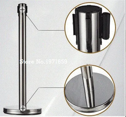

Stanchion Set / Post / Queue barrier 10' retractable 3M belt VIP Crowd Control Queue Line Barrier
