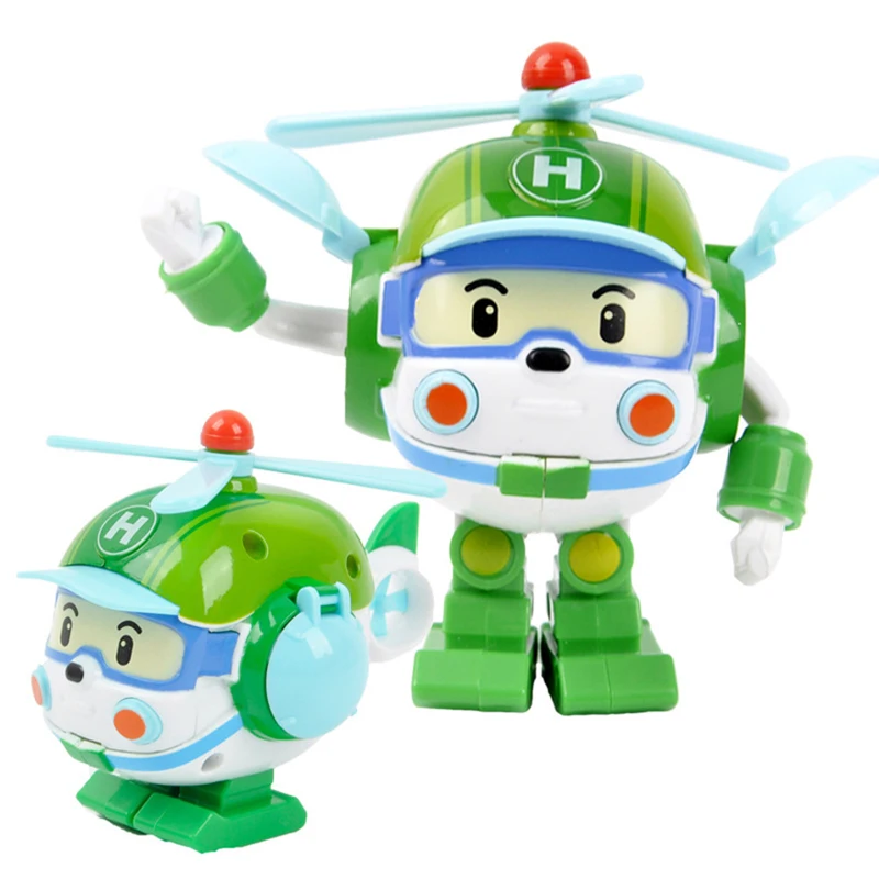 Robocar Transformation Robot Korea Anime Roy Amber Bucky Mark Car Action Figures  Model Kids Boys Toys For Children Gift F4