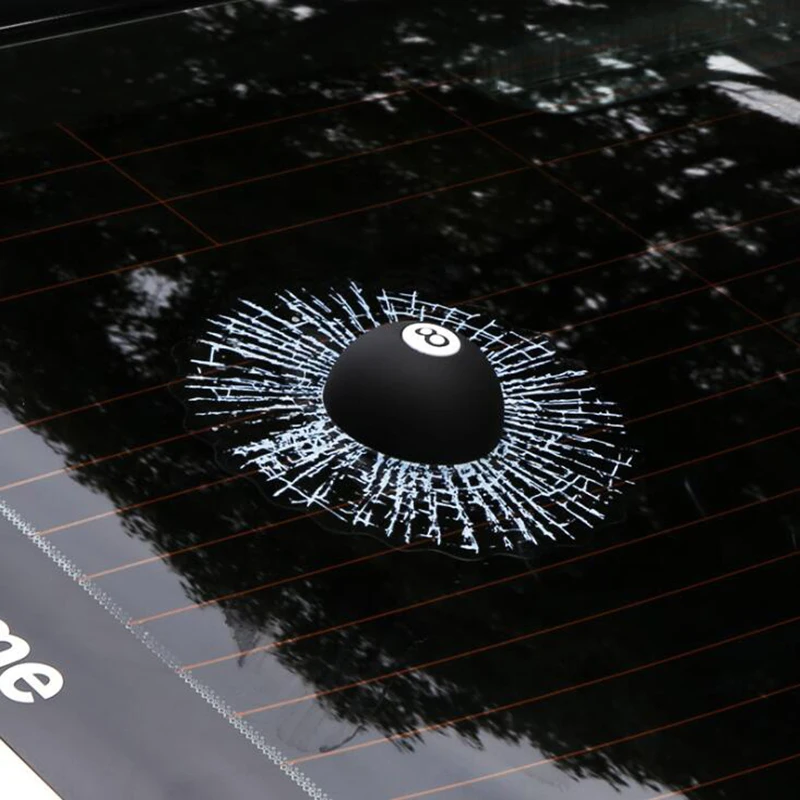 

2019 Fashion Trend New Style 3D Stere Car Stickers Black Eight 8 Billiard Ball Car sticker Car Decoration Accessories Car Stylin