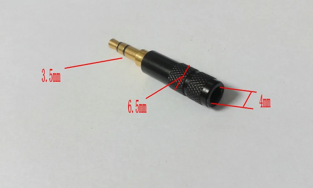 

100pcs black mini copper 3.5mm stereo Repair headphone Plug soldering adapter