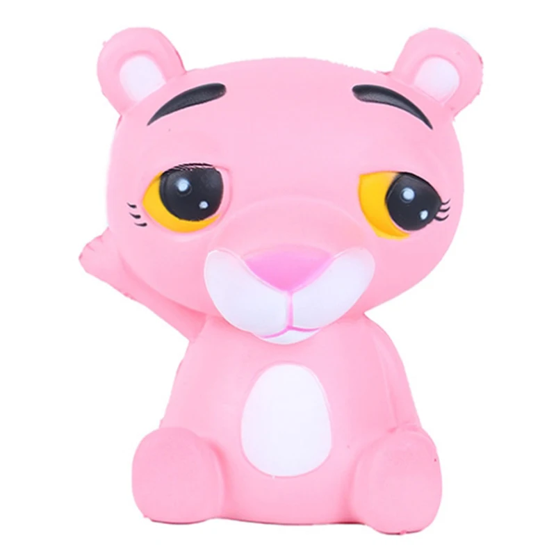 Very best Jumbo Kawaii Pink Leopard Squishy Cartoon Doll Squeeze Toy Slow Rising Bread Scented Stress Relief