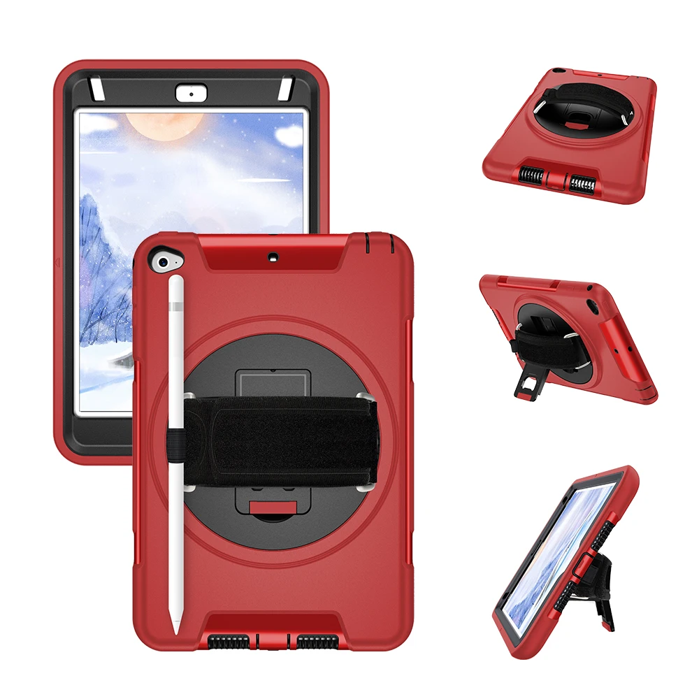

Case for iPad Mini 4 Mini 5 2019 with Pencil Holder Soft TPU Back Cover with 360 Hand Strap& Stand for iPad Mini5 7.9inch FTL02