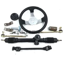 GO KART картинг ATV UTV Багги левой рукой руля Шестерни стойки шестерни и совместных тяги с рулевое колесо