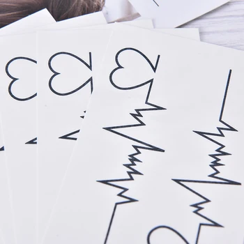 

5Pcs/set Waterproof Black ECG Tattoo Sticker Sexy Disposable Body Art Temporary Fake Tattoos Product