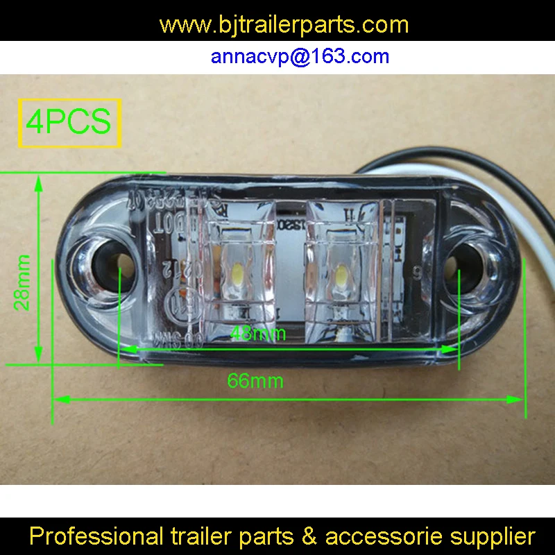 4X Белый светодиодный габаритный фонарь автомобильный грузовик, прицеп, дом на колесах 12 В, запчасти для прицепа, фара грузовика