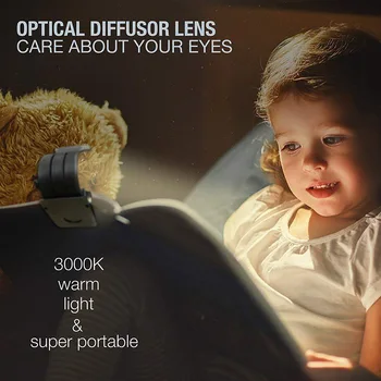 

LED Reading Light USB Charging Bookmark Night Lamp with Clip Bedroom LO88