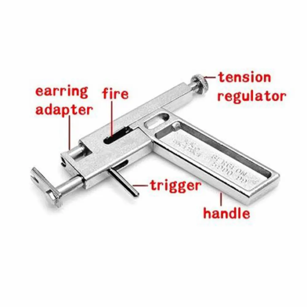1 набор, Профессиональный Пистолет Для Пирсинга Носа уха из нержавеющей стали с 49 парами сережки-гвоздики украшения, набор инструментов, прочная коробка