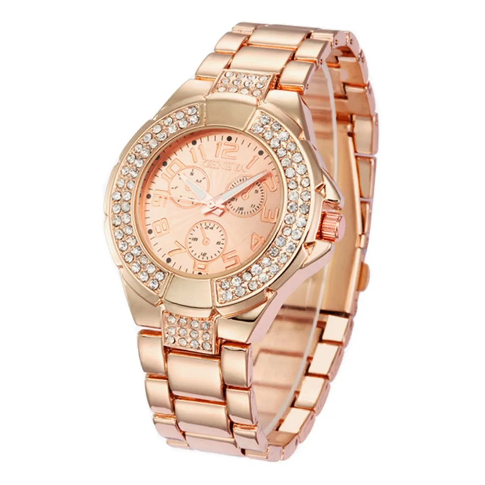 

New Wholesale Fashion Rhinestone Geneva Watch Hot Sale Alloy Watches Women Man Rhinestone Watch Casual Man Quartz Watches 1151
