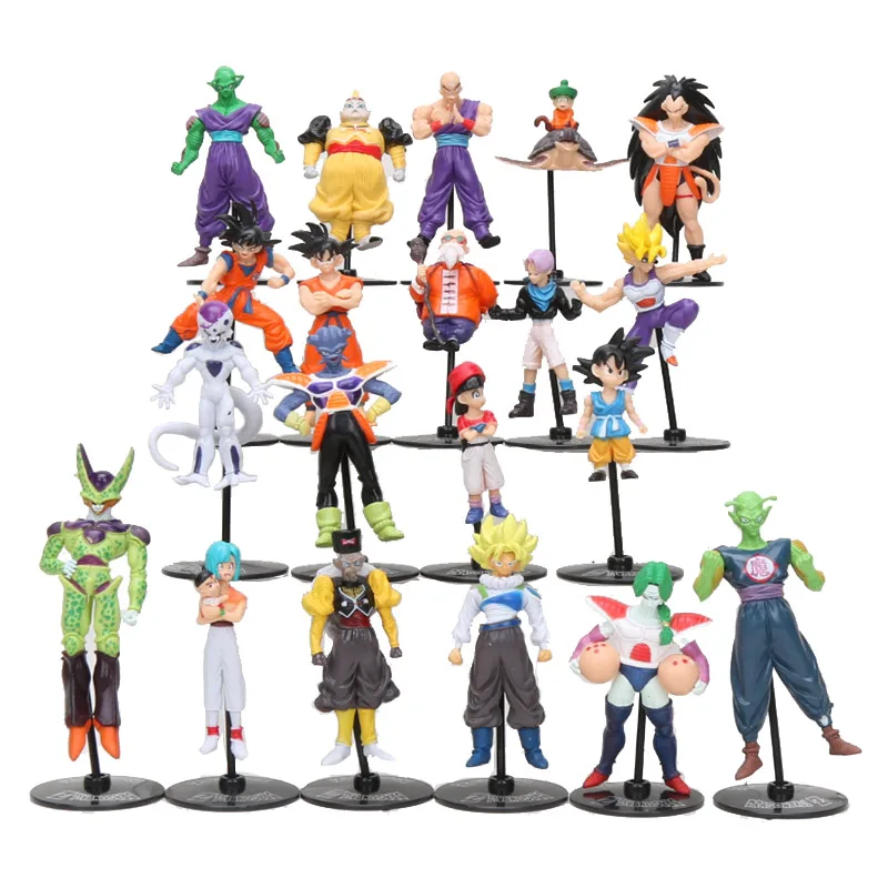 10pcs set Dragon Ball Z GT Action Figures Crazy Party 10CM Cell Freeza 