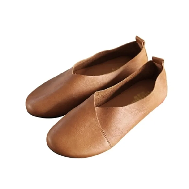 

2018 new retro art round single shoes wild hand-comfortable flat shoes