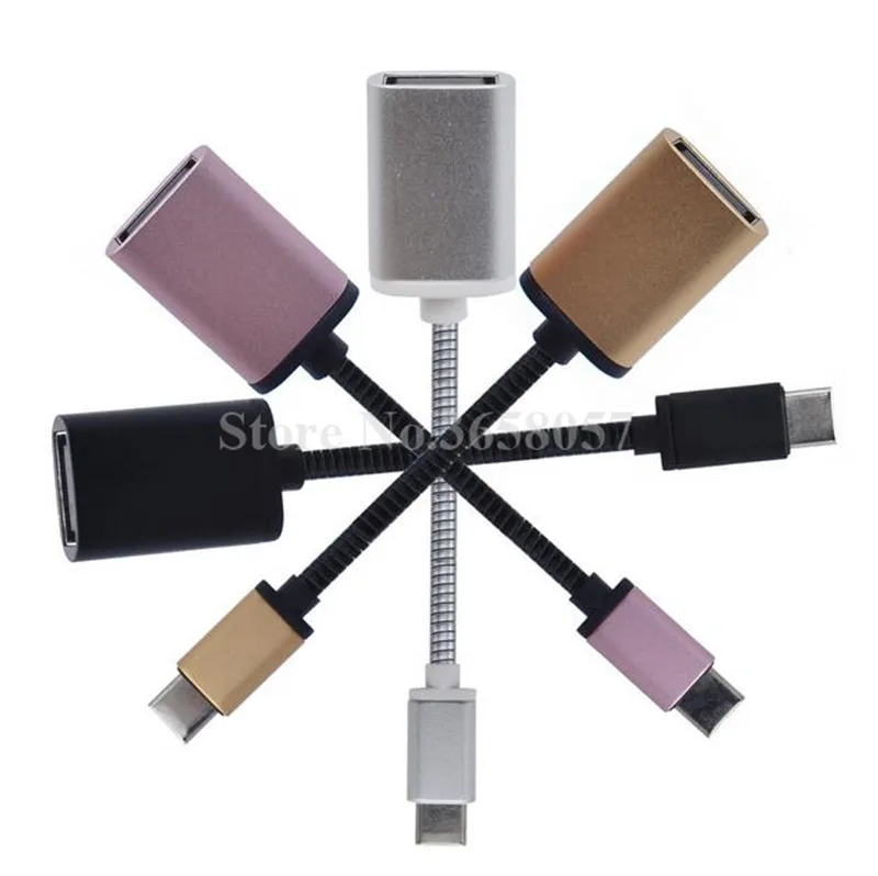 

5pcs Metal Type-C USB 2.0 To USB 2.0 OTG Adapter Type C Data Cable Connector For Computer PC For Cell Phone