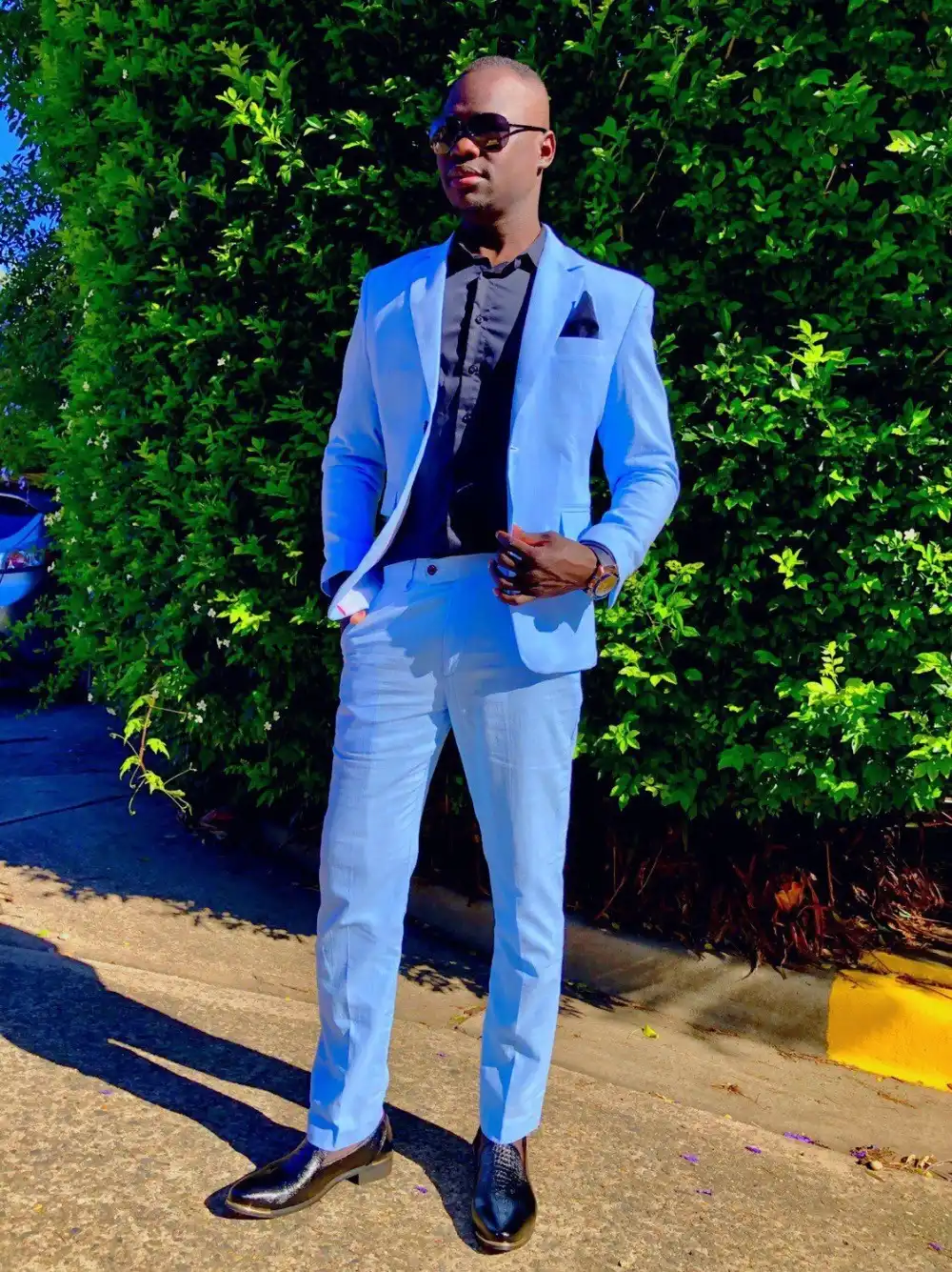 sky blue pant with shirt