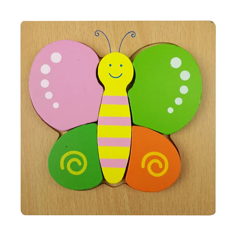 

DIY Cartoon Animal 3D Colorful Wooden Designs Puzzle Series Early Learning Education Toys For Children Early Training Game