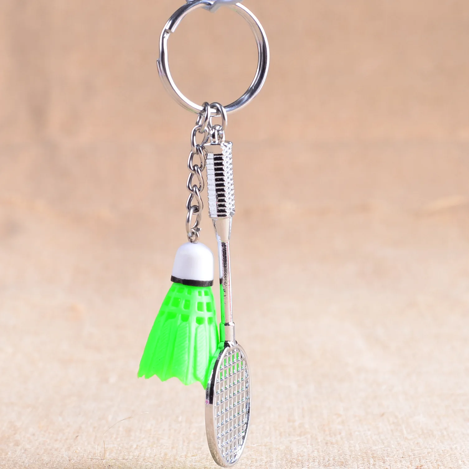 5pcs Charm Sports Keyring Pendant Badminton Racket Key Chain Portable 3d Keychain Holder Ring Car Bag Keyring Pendant Jewelry