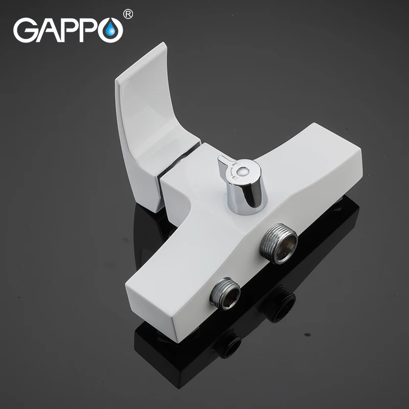 GAPPO белый сужающийся лак настенный длинный смеситель для ванны с изливом ручной