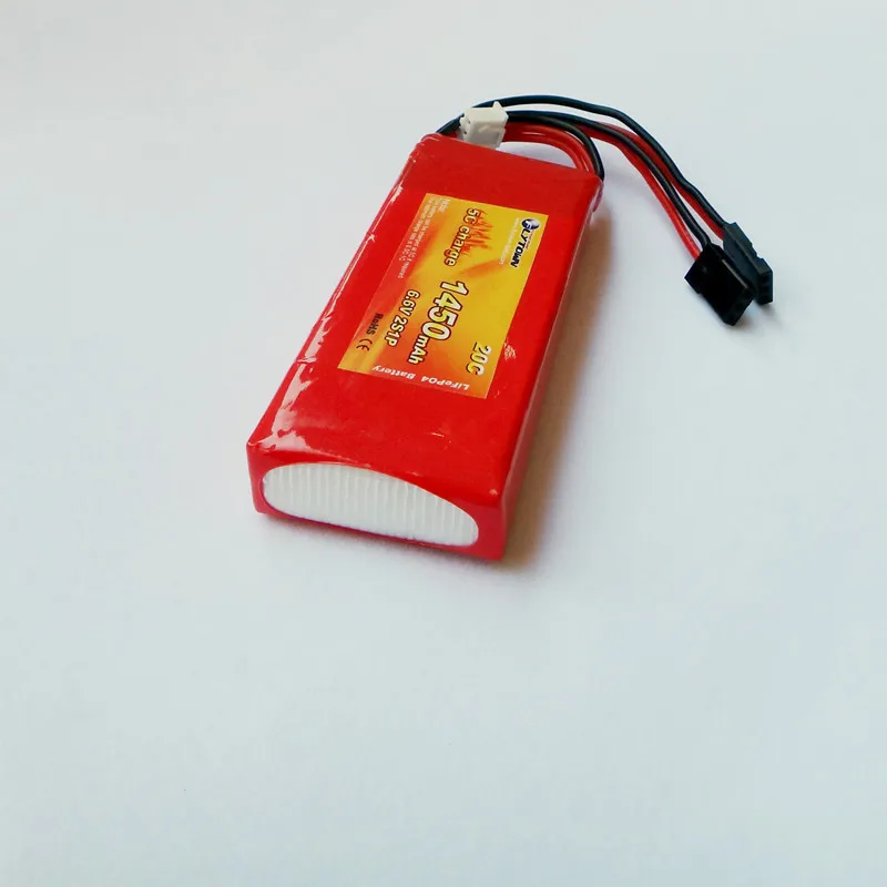 Flytown nano-tech 1450mAh 6,6 V 20C LiFePO4 аккумулятор RX батарея приемник батарея с черным JR разъем и Futaba разъемы