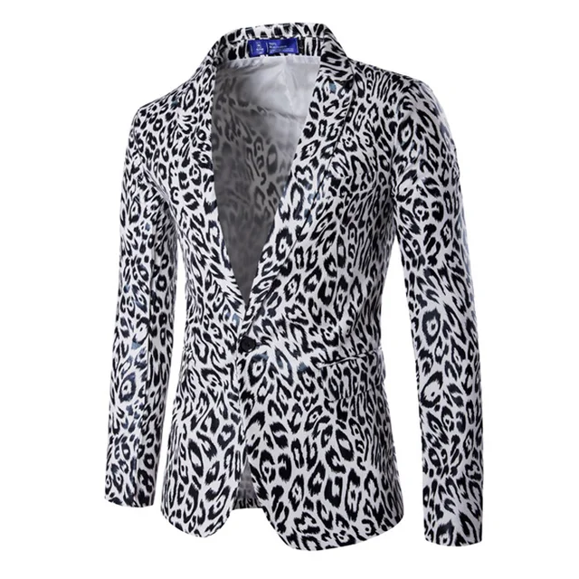Aliexpress.com : Buy One button Men's blazers personality leopard print