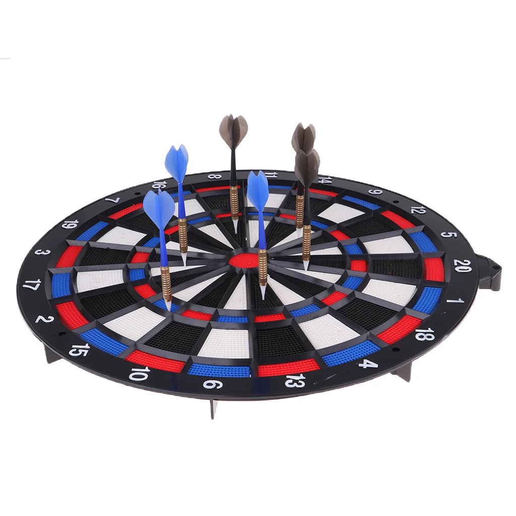 MagiDeal 45.5cm Dart Board with Darts Dart Board Sets for Adults Teenagers Plastic Darts Accessories