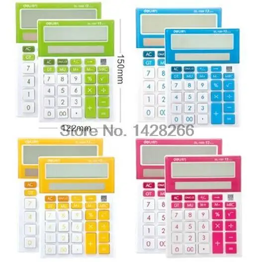 New Deli 1281A Desktop font b Calculator b font solar panel color dual power computer
