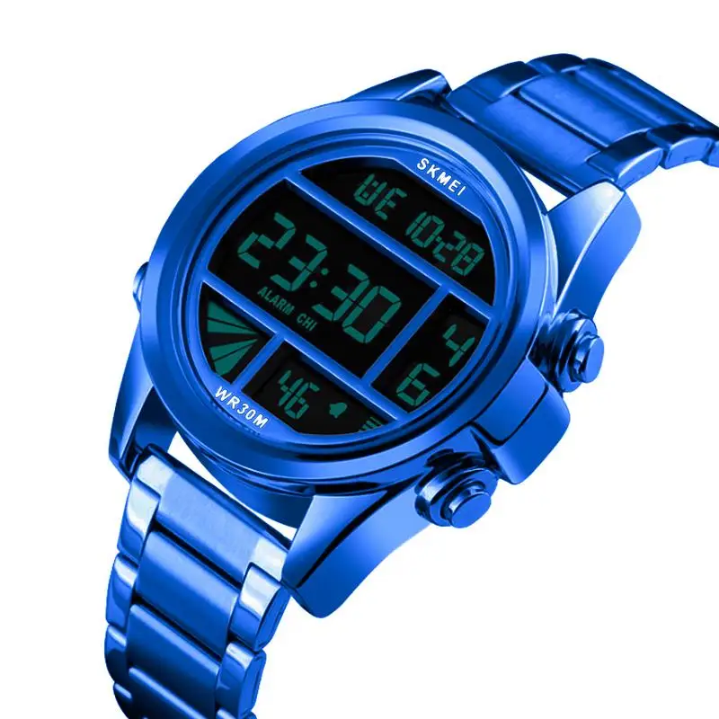 Мужские часы лучший бренд класса люкс SKMEI известные цифровые часы для мужчин Herren Uhren reloj hombre - Цвет: Blue